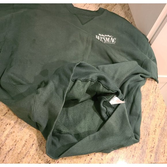 Russell Athletic Pro Size L Reverse Weave Sweatshirt Green Wesmac New * stains* - Picture 10 of 12